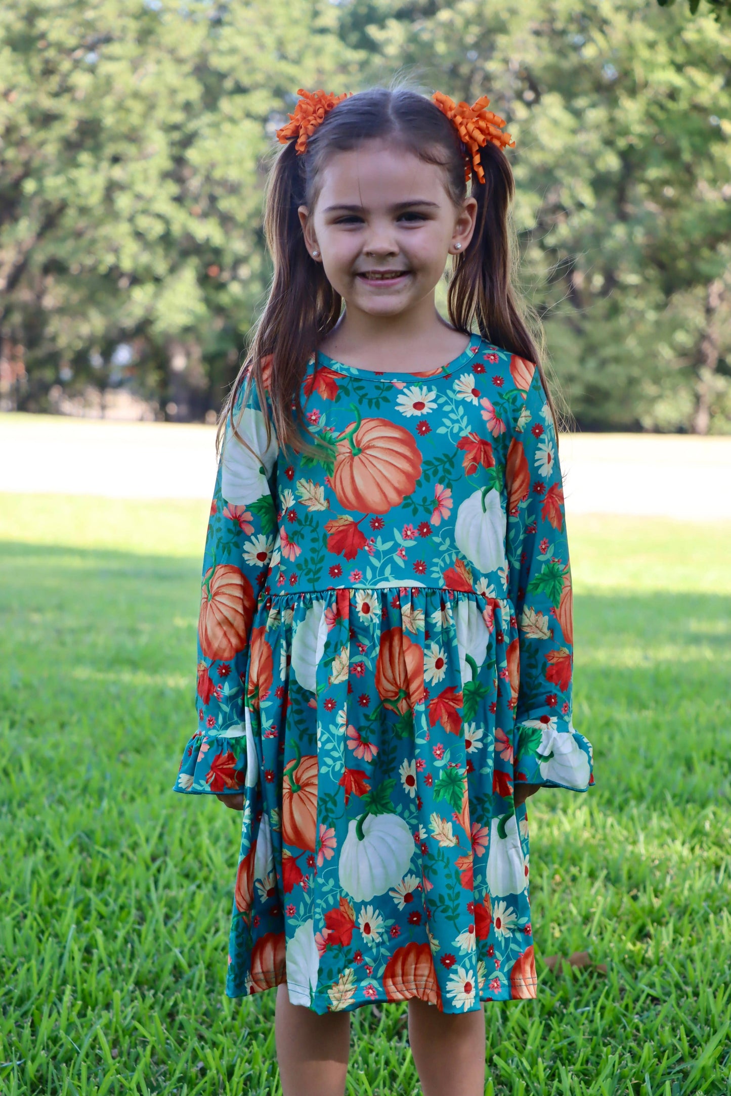 Fall  Pumpkin Print Dress