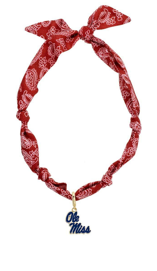Ole Miss Bandana Scarf Necklace
