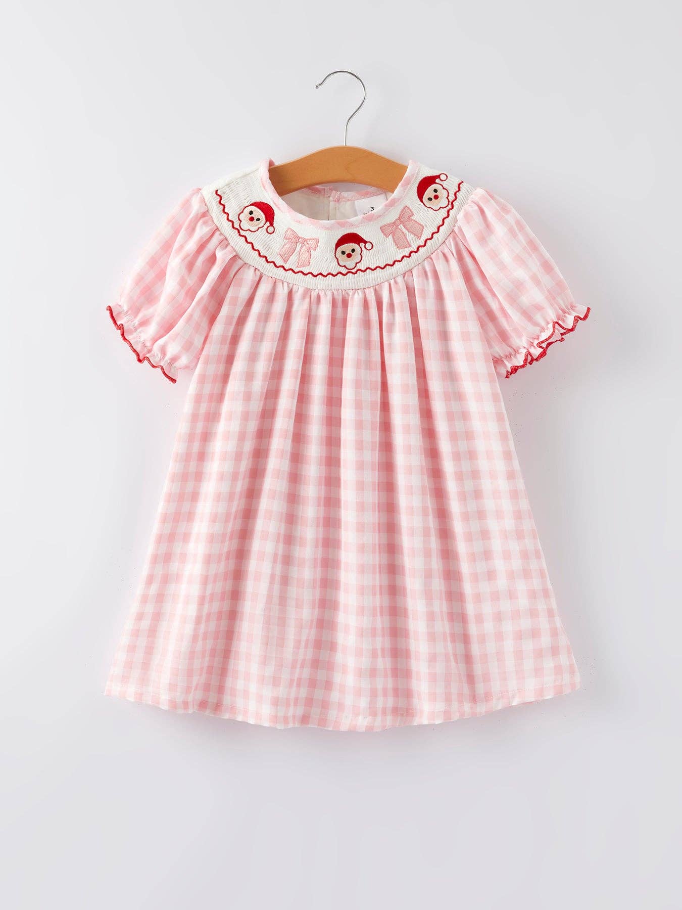 Santa Smocked Plaid Dress