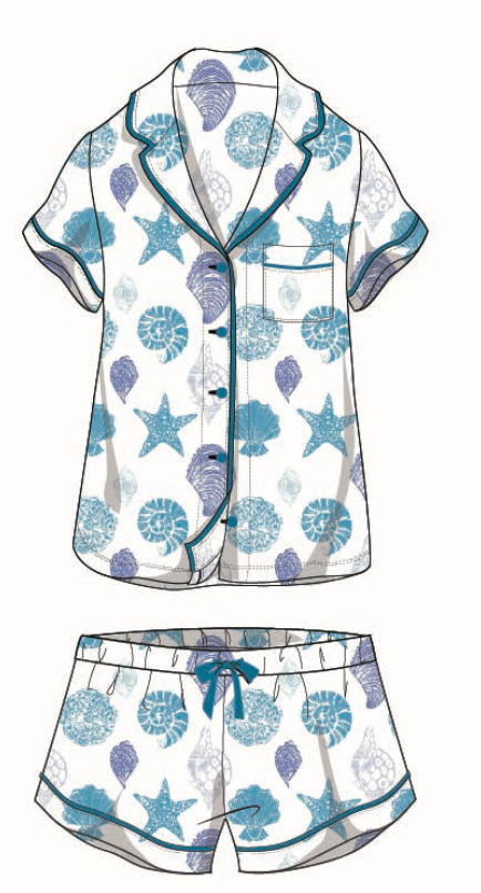 Blue Seashells PJ set