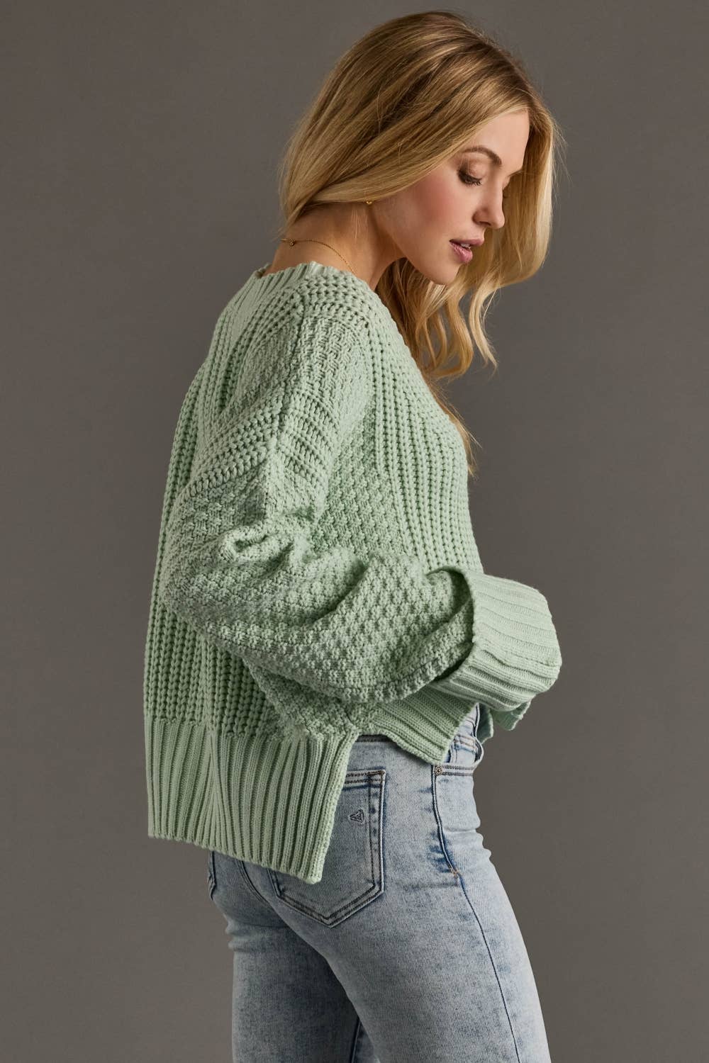 Mint Button Up Cardigan