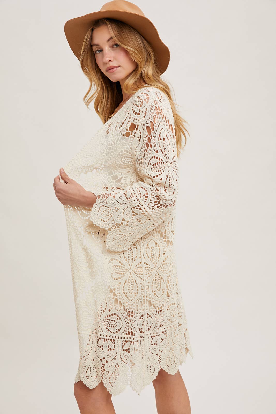 CROCHET BELL SLEEVED CARDIGAN