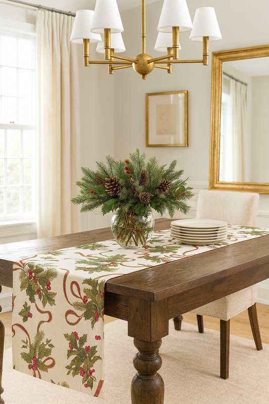 Holly Holiday 16"X72" Table Runner