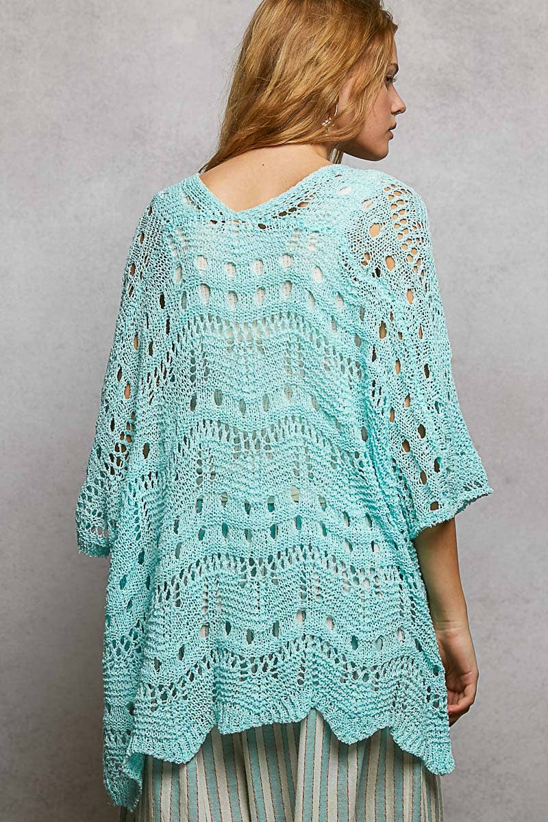 Aqua Crochet Cardigan