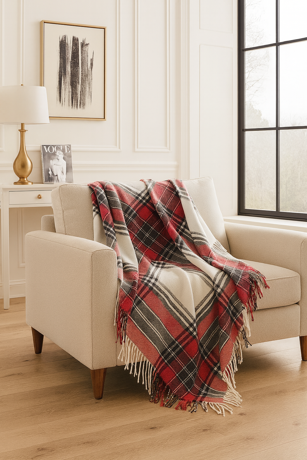 Classic Plaid Throw Blanket