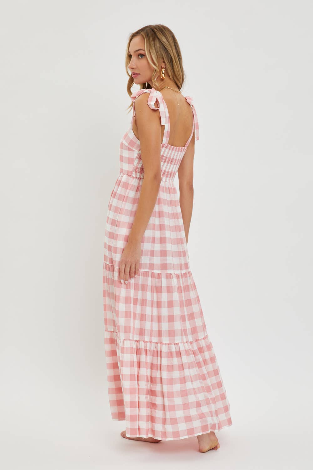 Gingham Tiered Maxi Dress