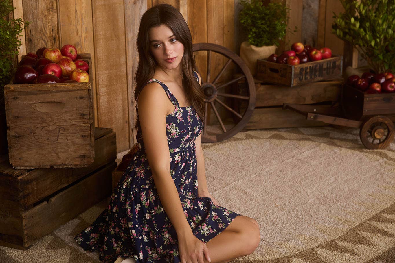 NAVY FLORAL MINI DRESS