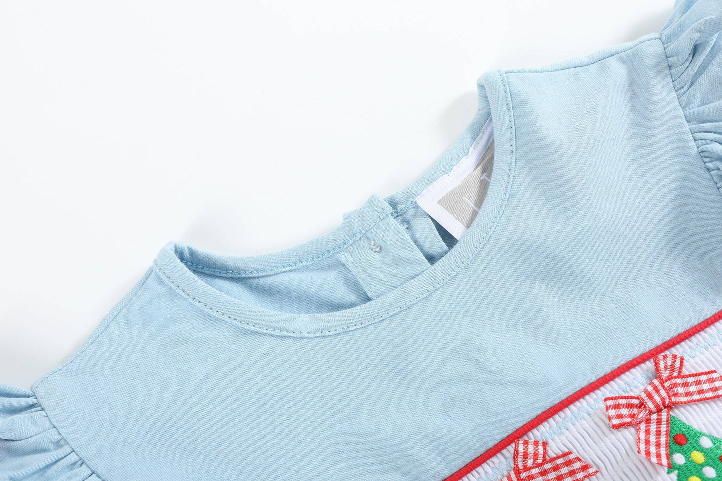 Blue Christmas Smocked Dress