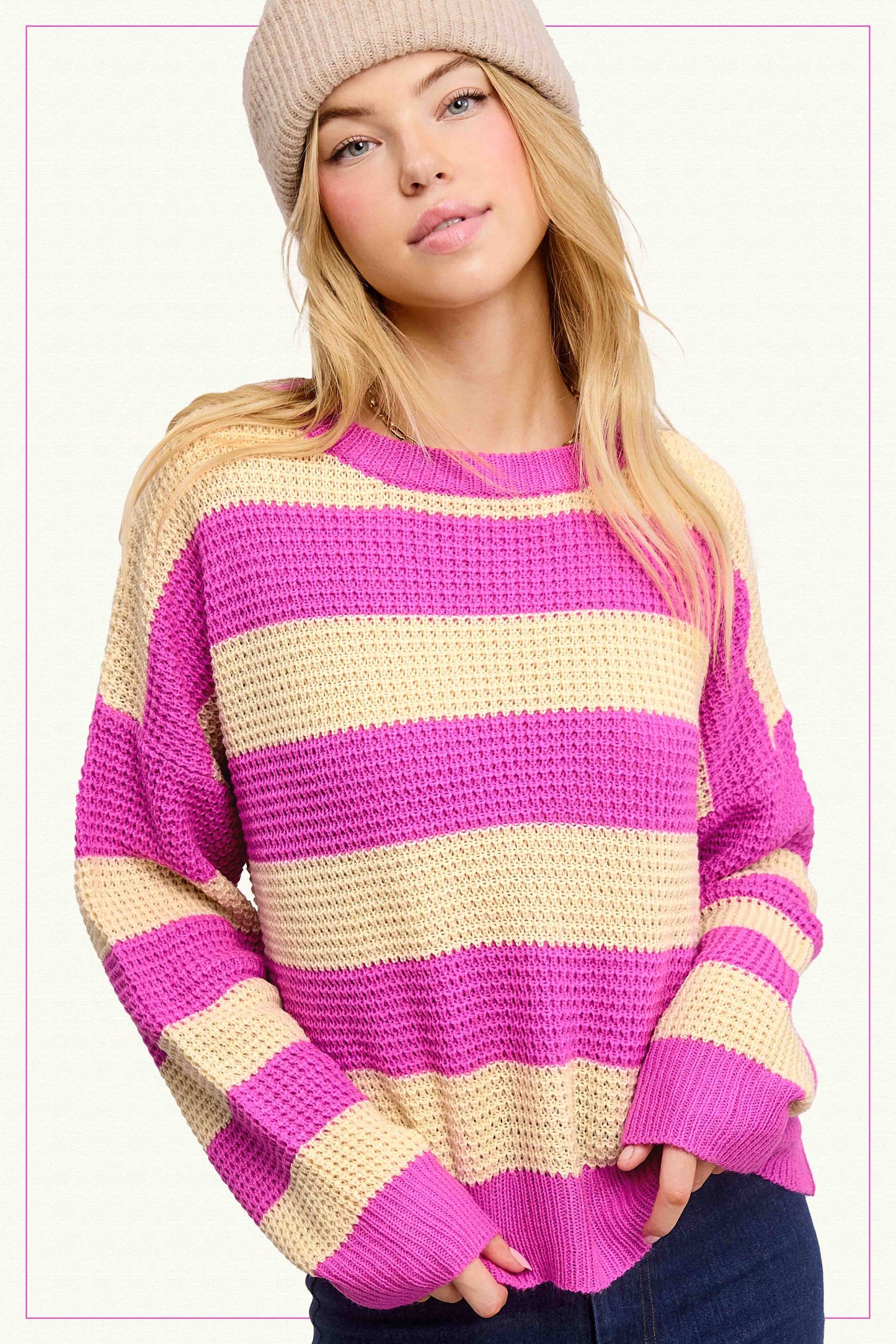 Striped Round Neck Sweater