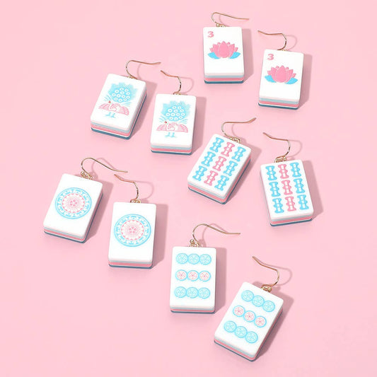 Mahjong Tile Drop Earrings