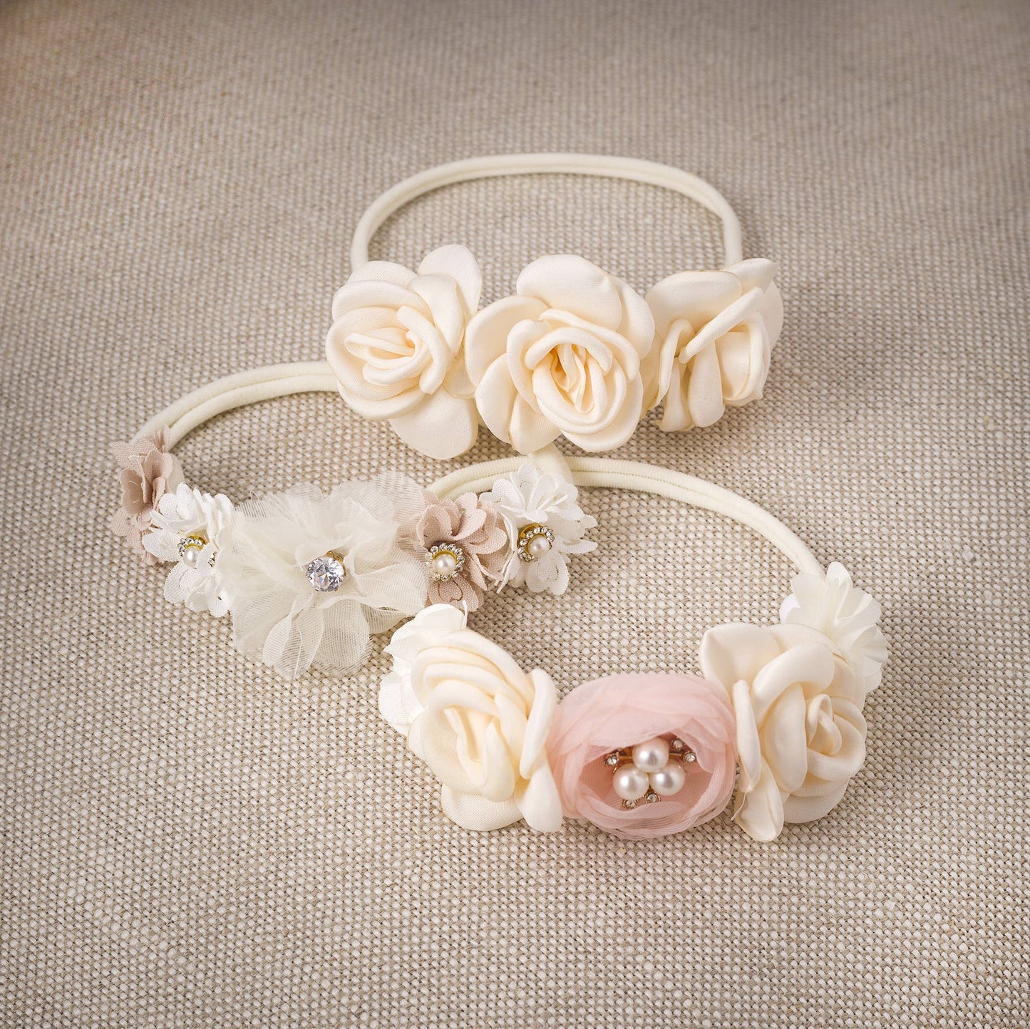Headband Flowers  & Pearls