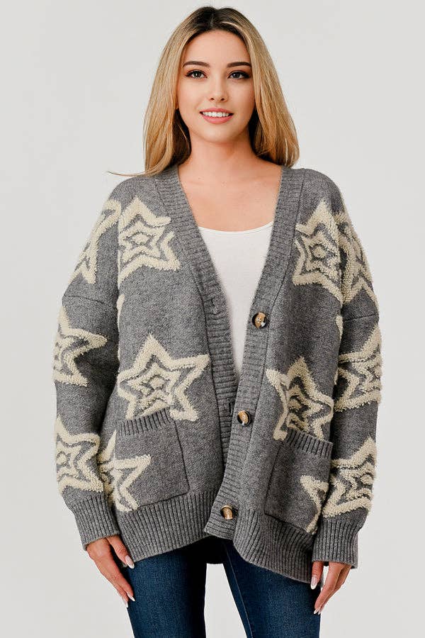 Star Oversized Cardigan Sweater