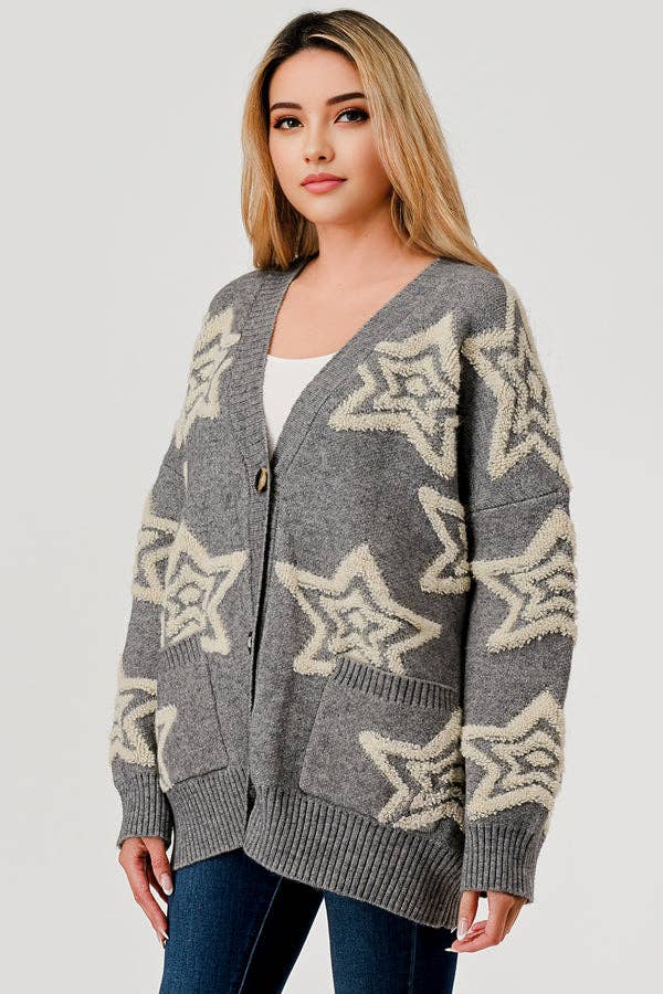 Star Oversized Cardigan Sweater