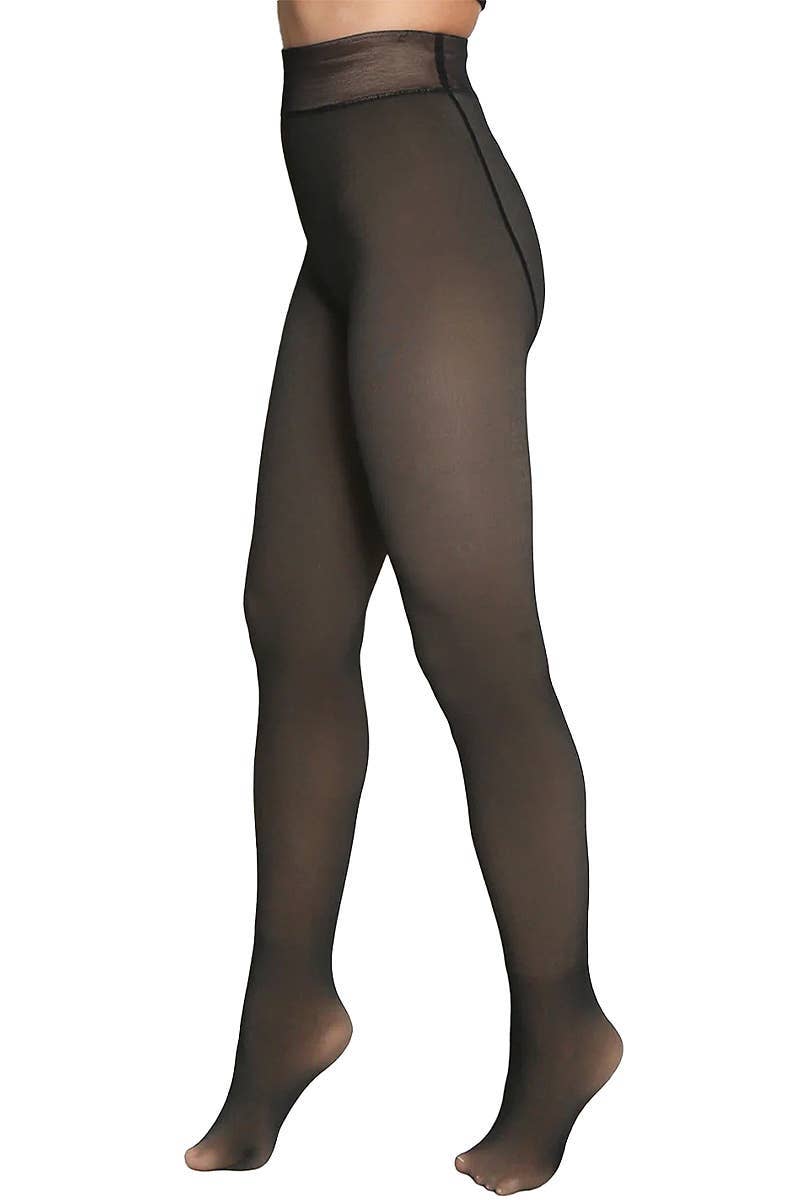 Faux Sheer Fleece Lined Tights