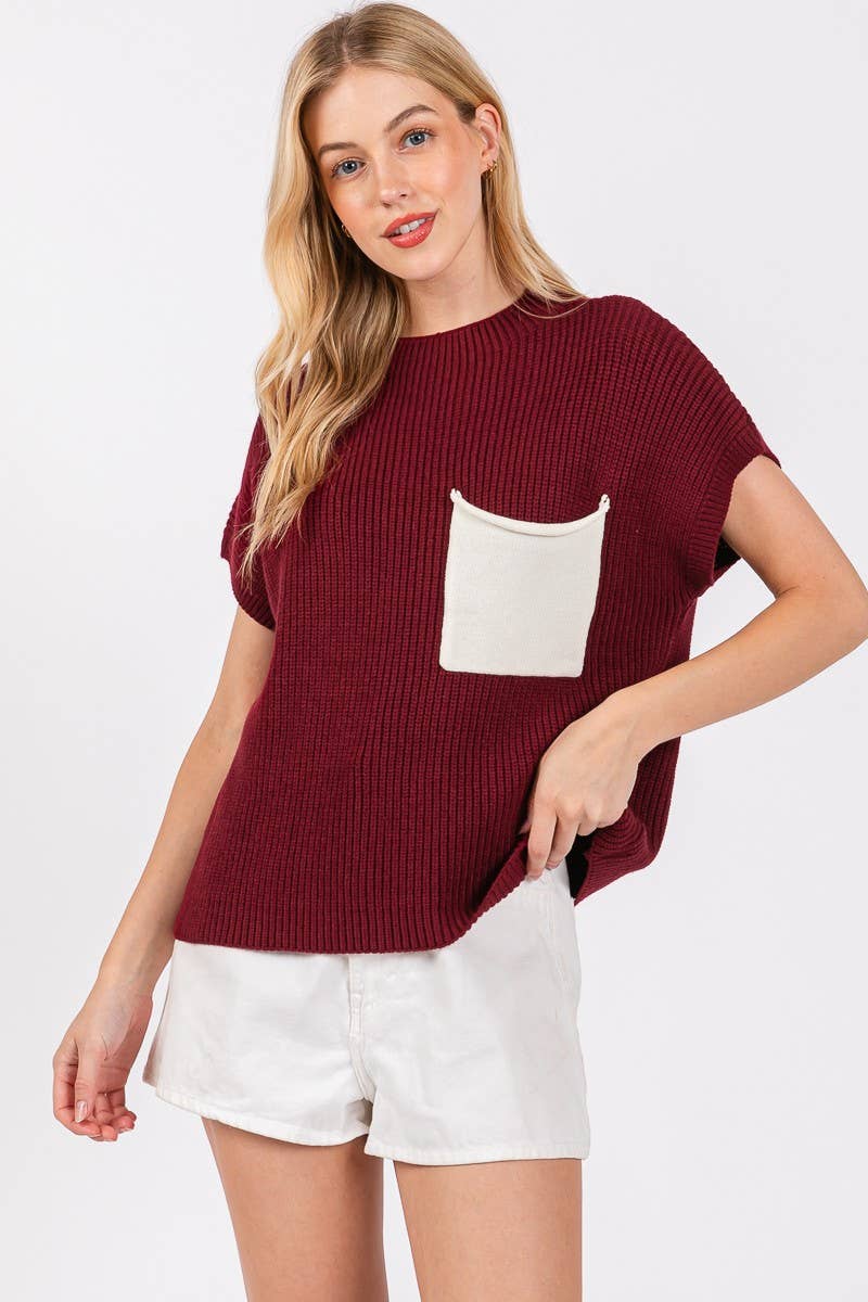 COLOR BLOCKED SWEATER TOP