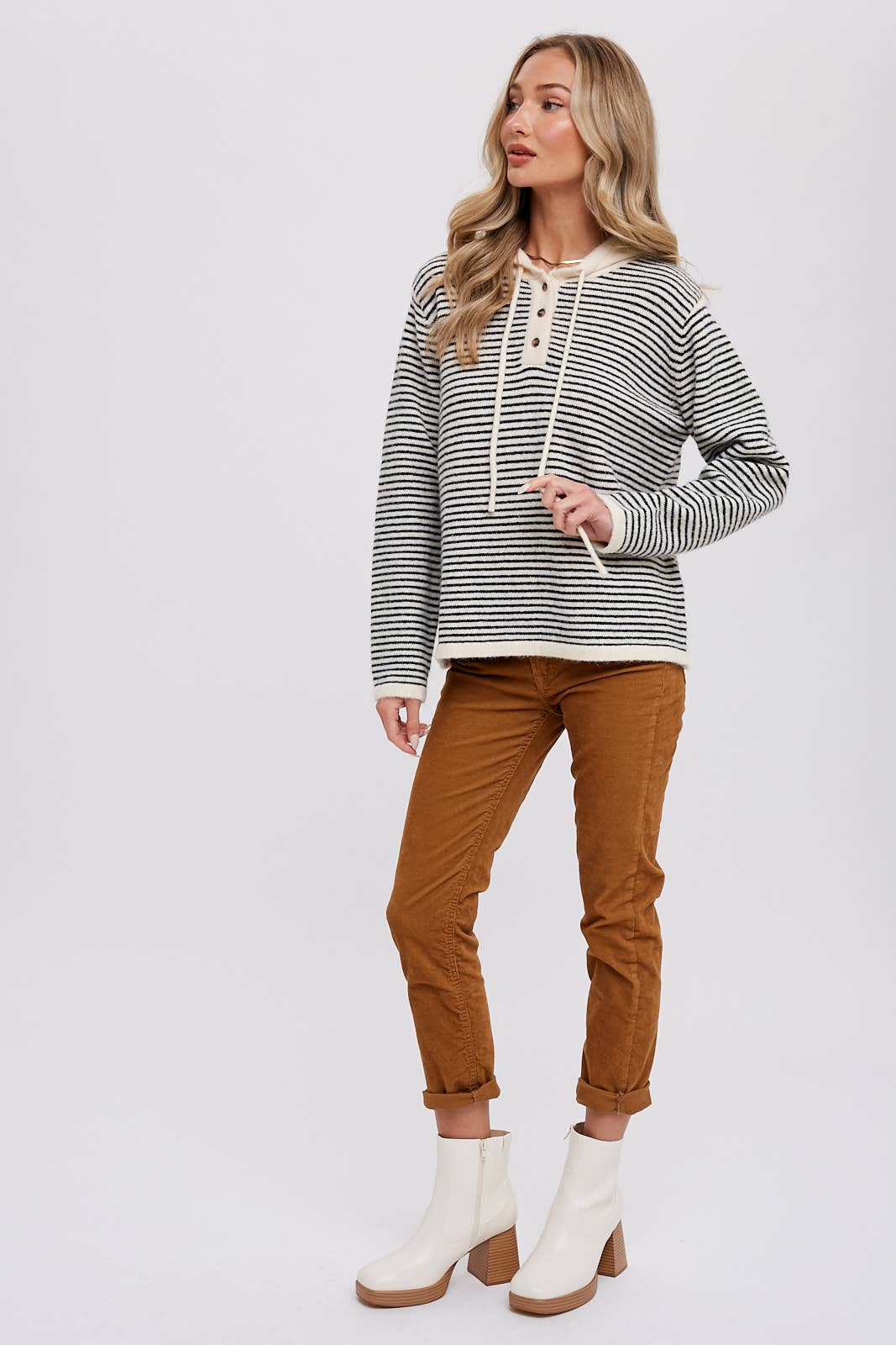 HENLEY SWEATER WITH HOODIE