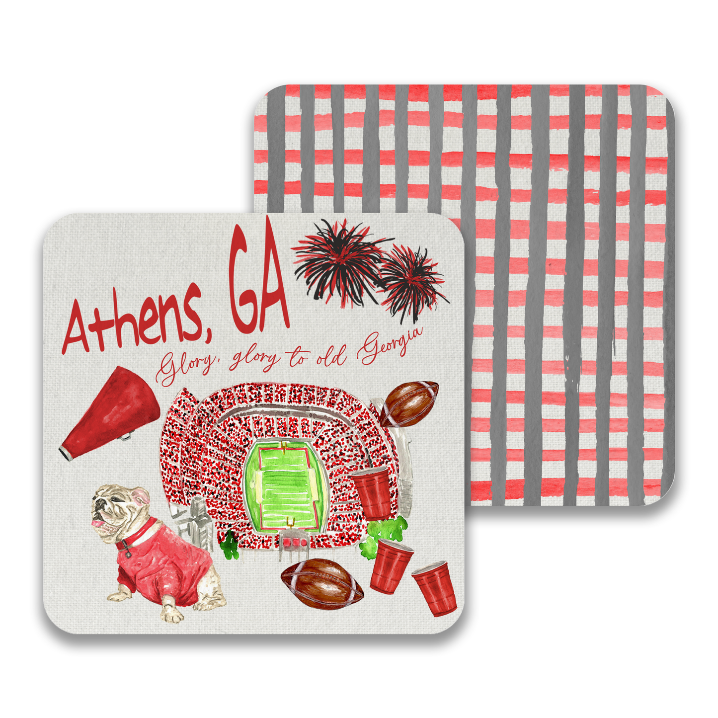 Georgia Football Paper Drink Coaster