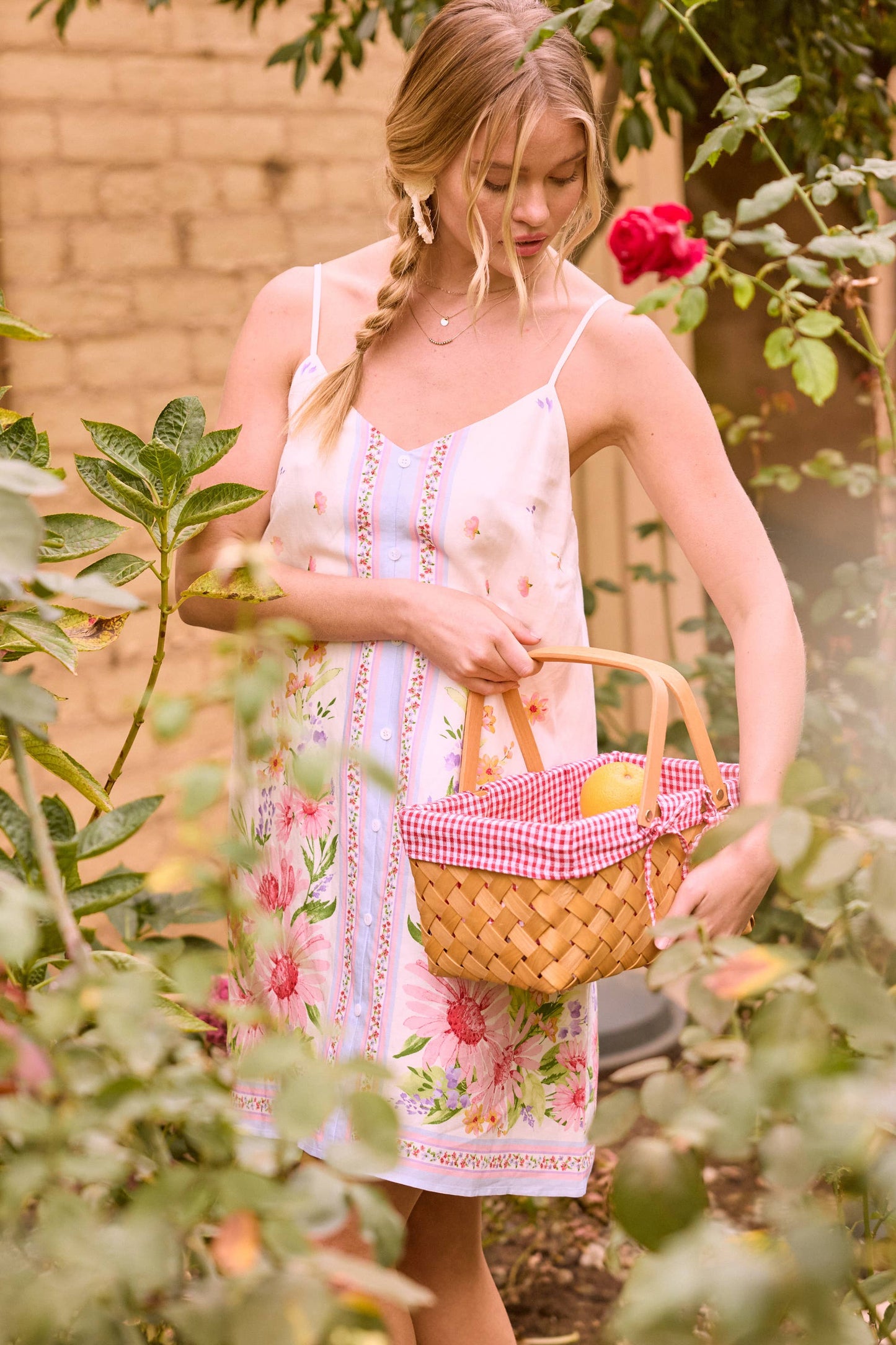 Floral Border Mini Dress