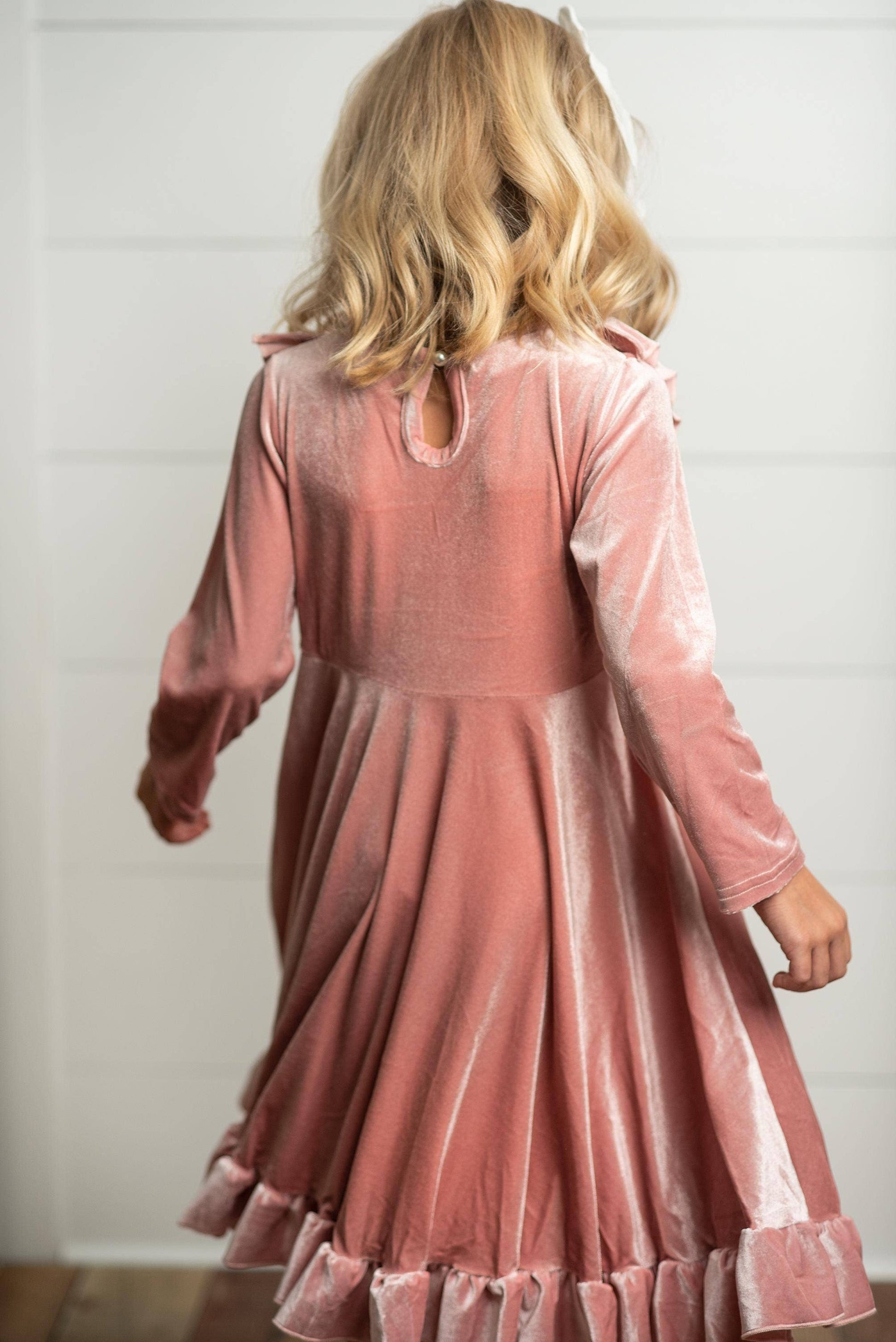 Kids Pink Velvet Ruffle Fancy Winter Christmas Holiday Dress The White Cottage on Main Kids Pink Velvet Ruffle Fancy Winter Christmas Holiday Dress The White Cottage on Main
