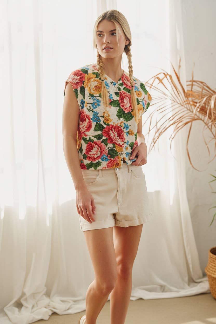 FLORAL TAPESTRY TOP