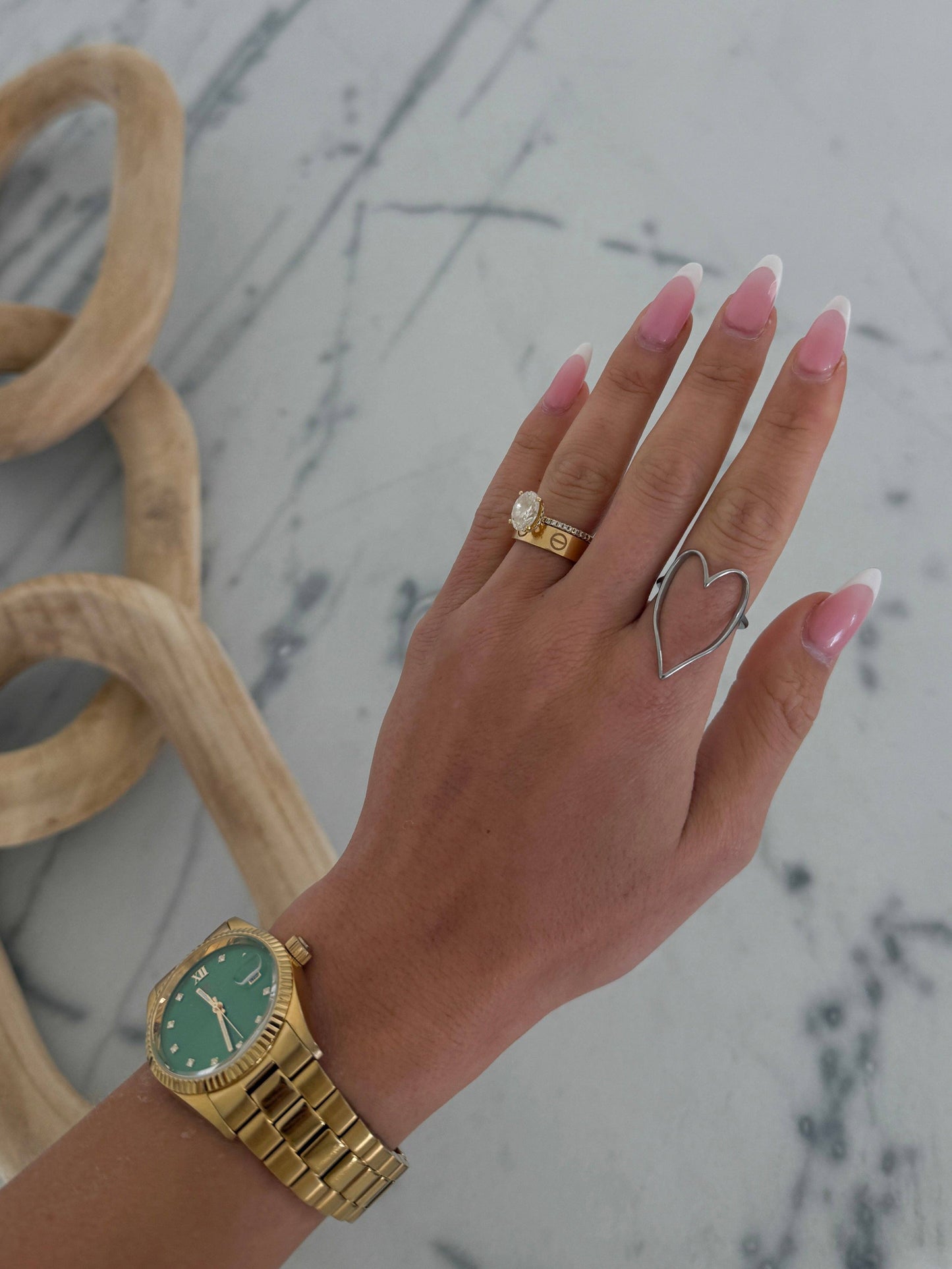 SILVER HEART RING