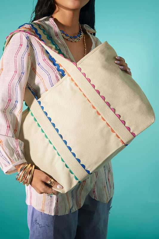 Ricrac Canvas Tote Bag