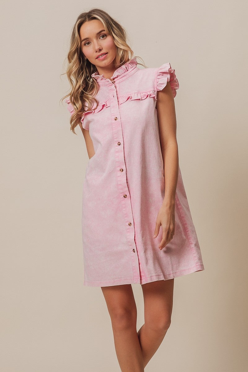 Pink Denim Dress