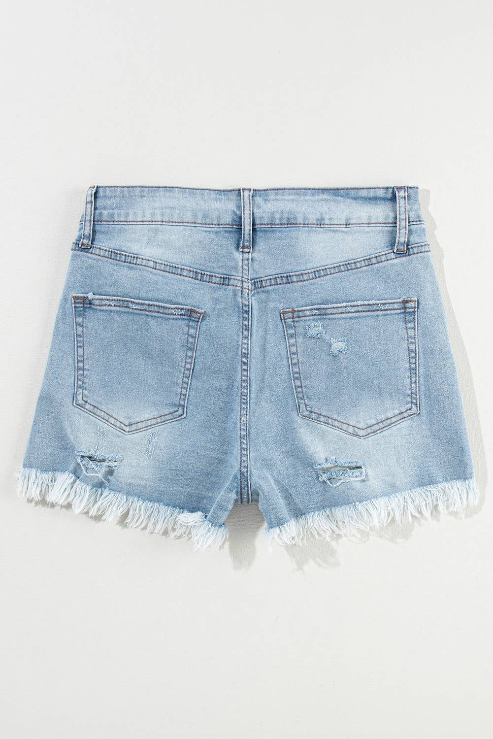 LDC Wash Raw Hem Frayed Straight Leg Denim Shorts