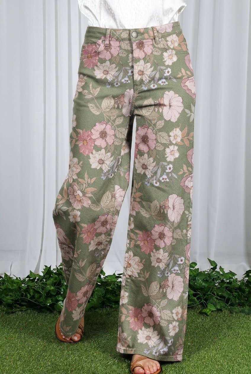 Floral Straight Leg Jeans