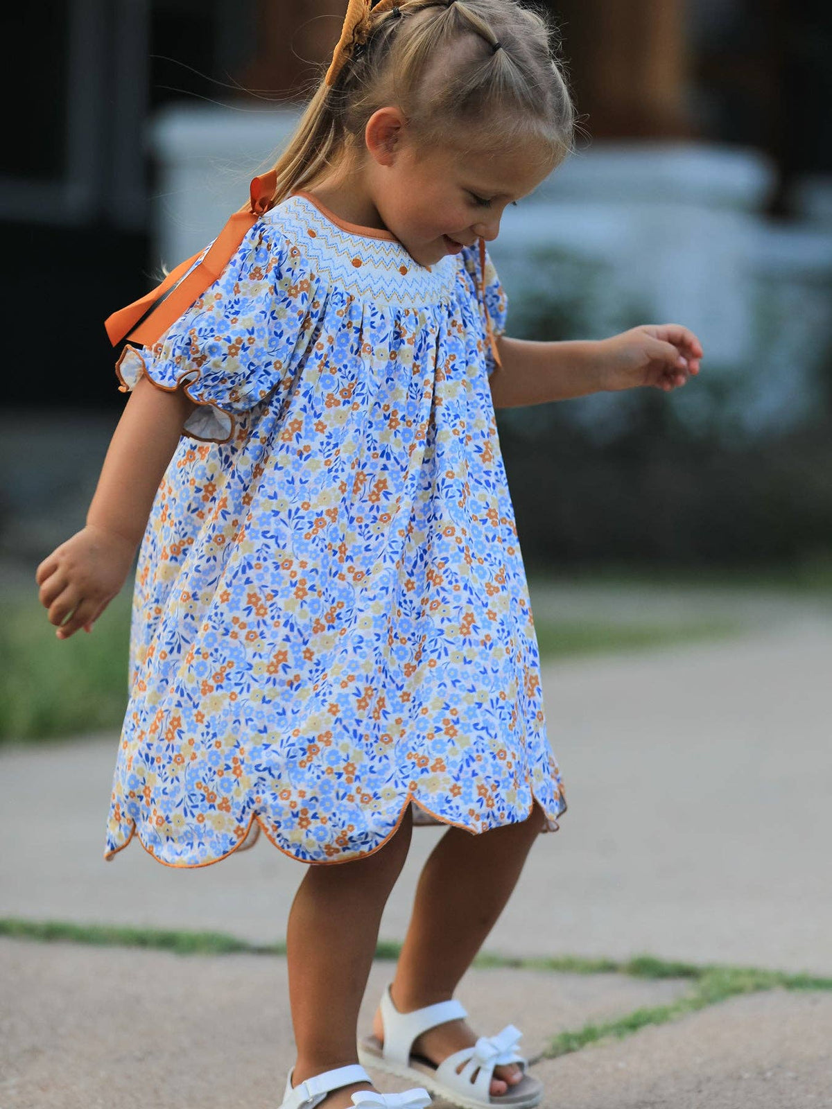 Fall Floral Smocked Dress