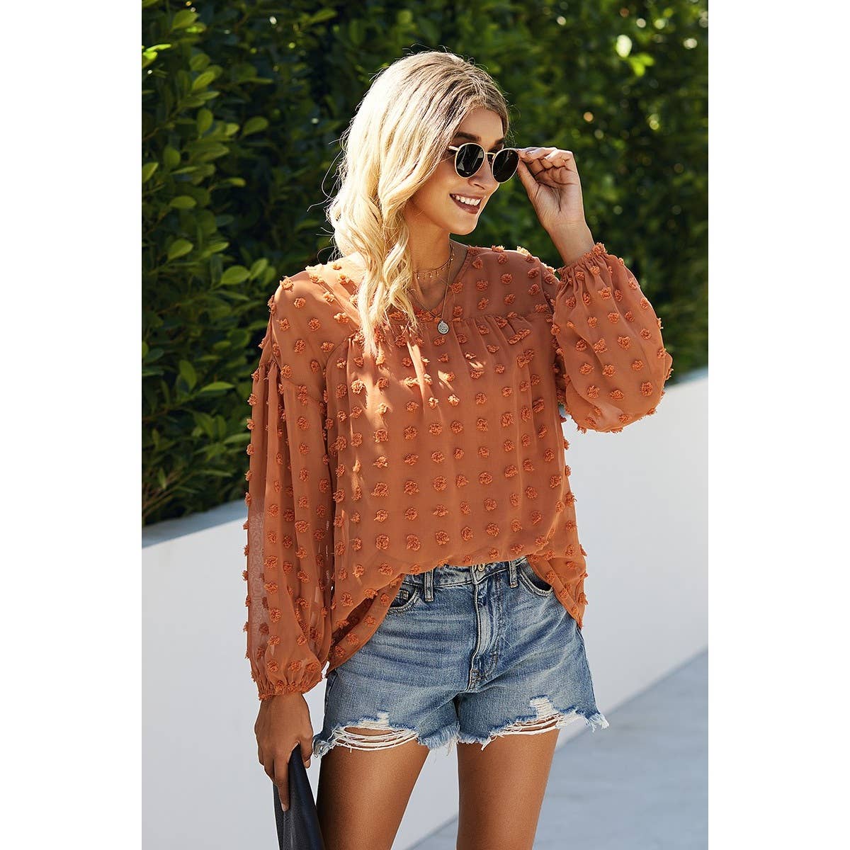 V Neck Long Sleeve Top