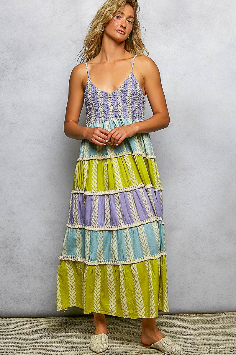 Ruffle V-neck Maxi Dress