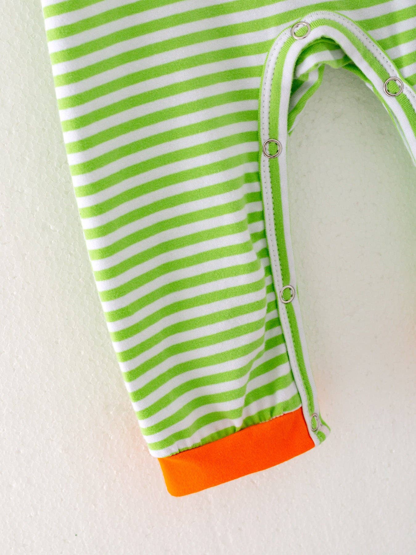 Pumpkin Smocked Striped Romper