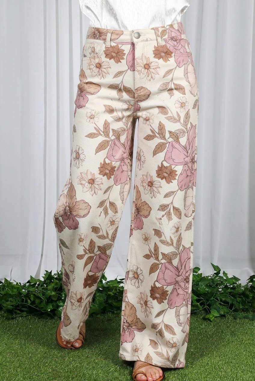 Floral Straight Leg Jeans