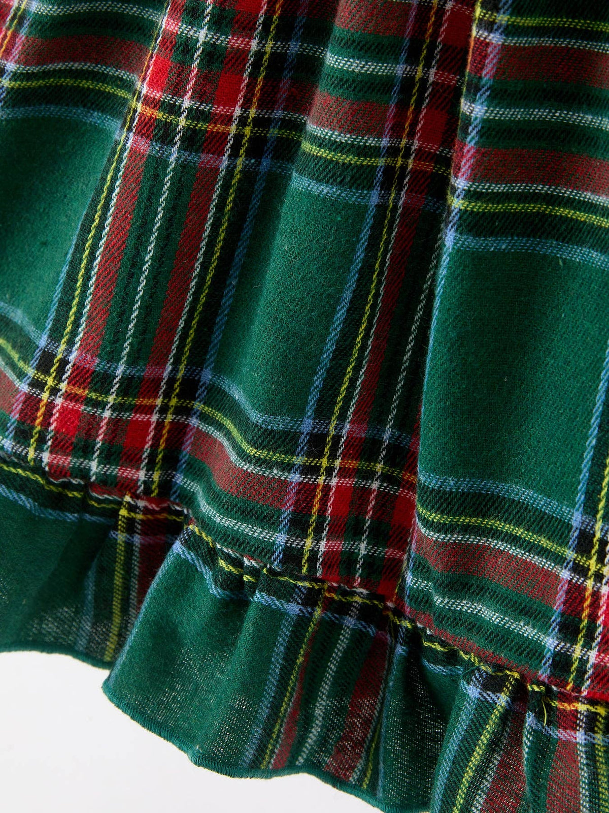 Girls Christmas Green Plaid Dress