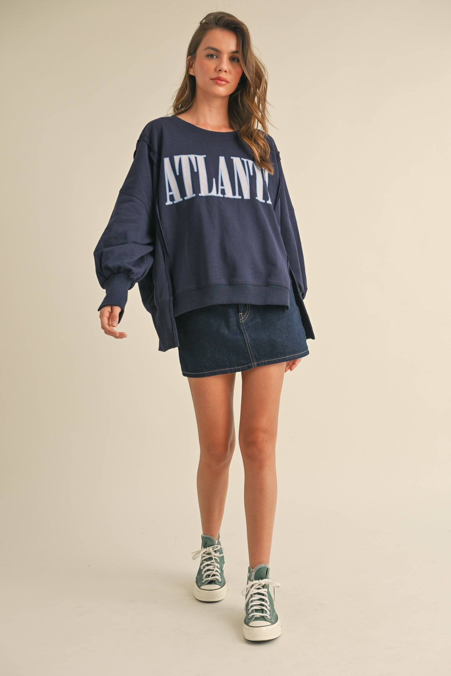 ATL SWEATSHIRT W/ SLIT SLEEVES