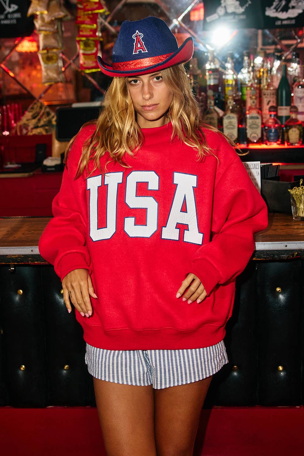 'USA /FLAG' Rvrsble Mock Sweatshirt