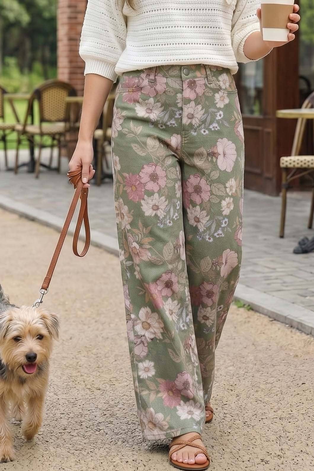 Floral Straight Leg Jeans