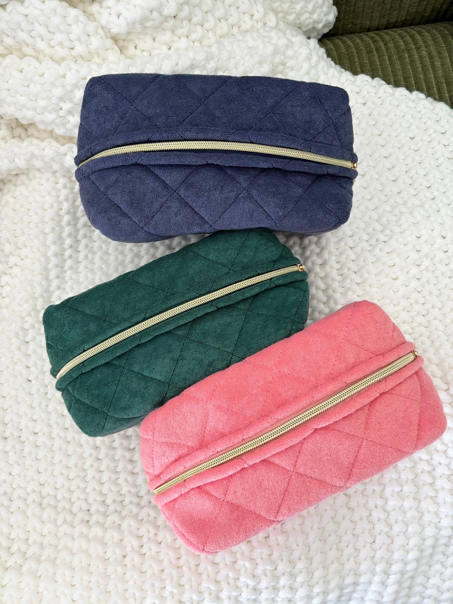 Terry Quilted Make Up Bag