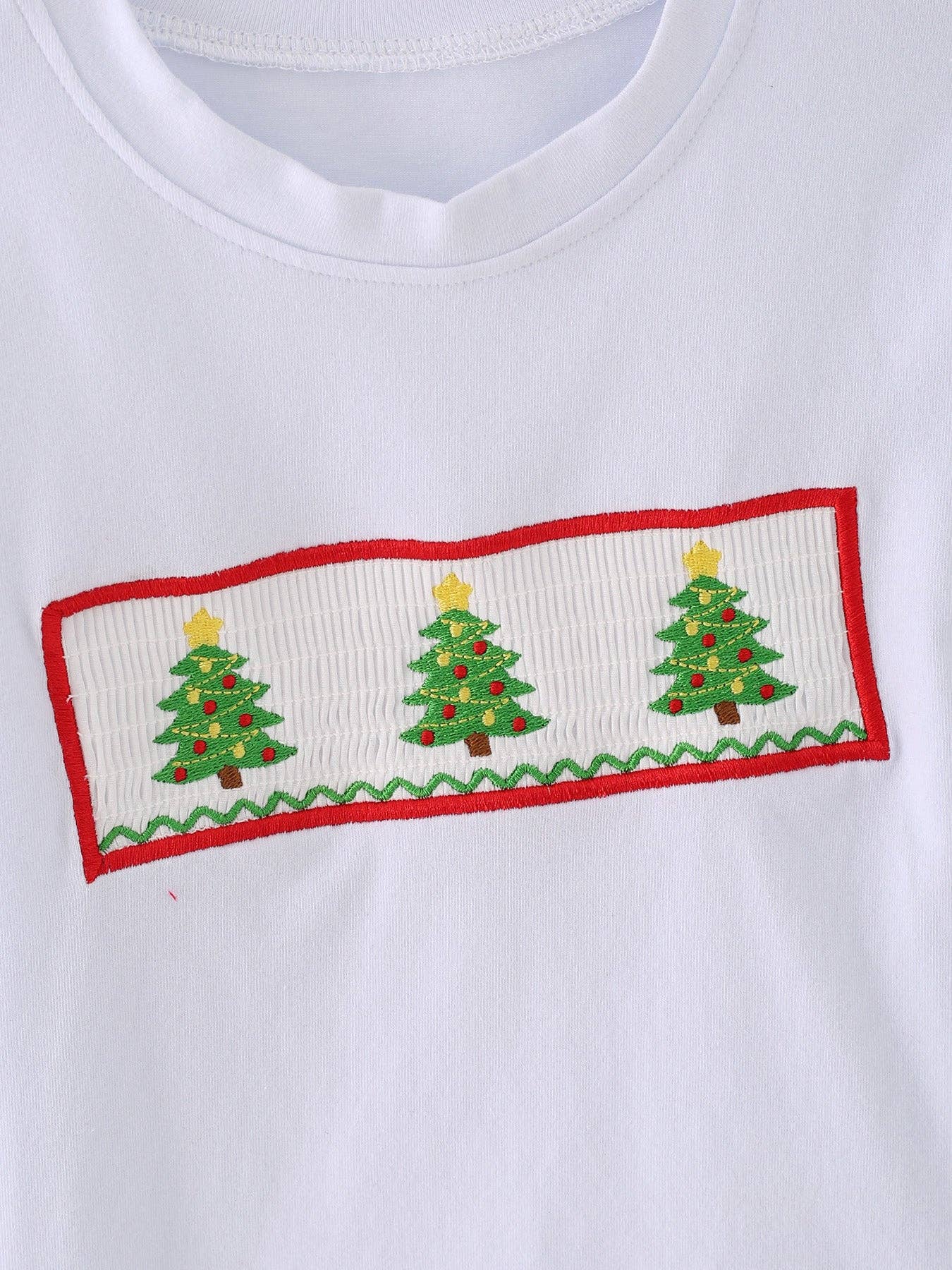 Christmas Tree Smocked 2pc Set