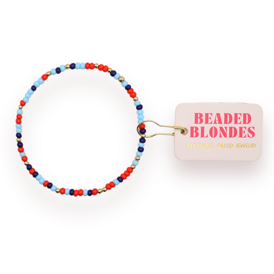 Red & Blues Sprinkle Bracelet