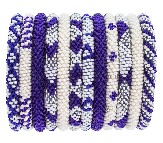 Roll-On® Bracelets Blue and White