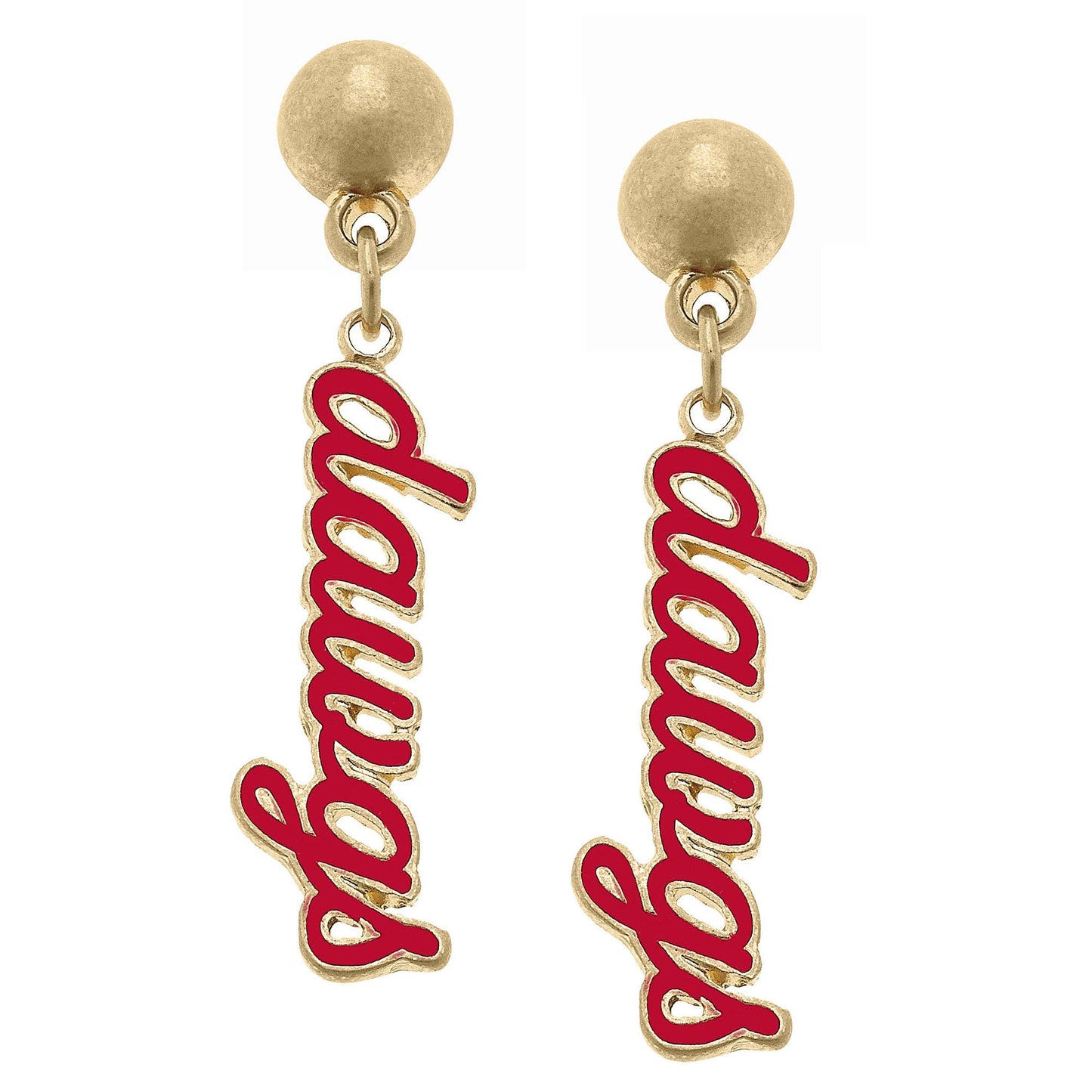 Dawgs Script Earrings