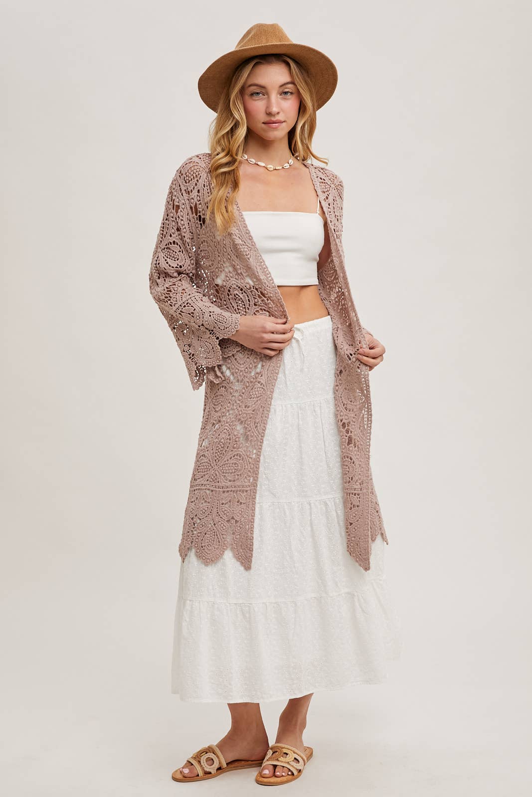 CROCHET BELL SLEEVED CARDIGAN