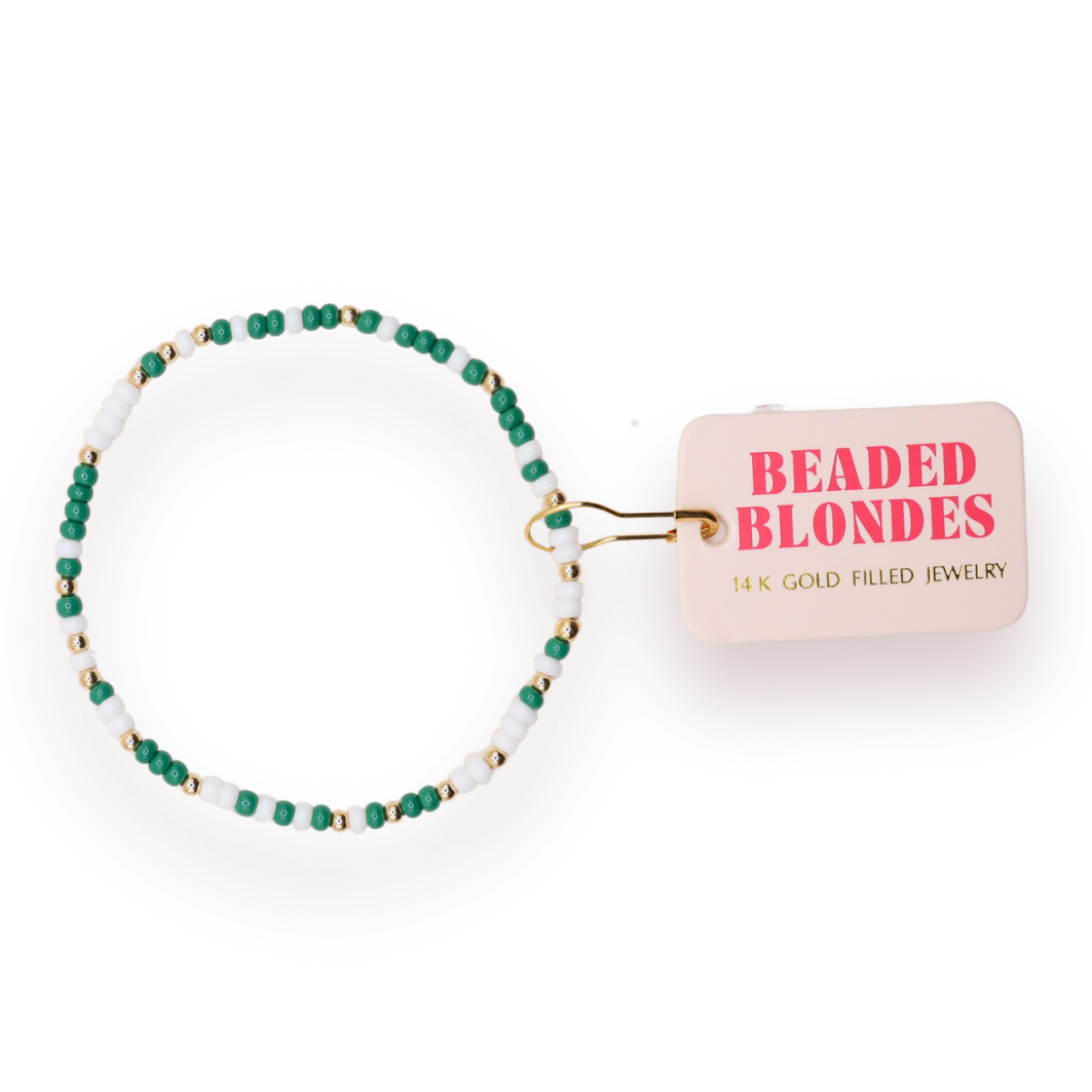 Green & White Sprinkle Bracelet