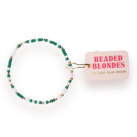 Green & White Sprinkle Bracelet