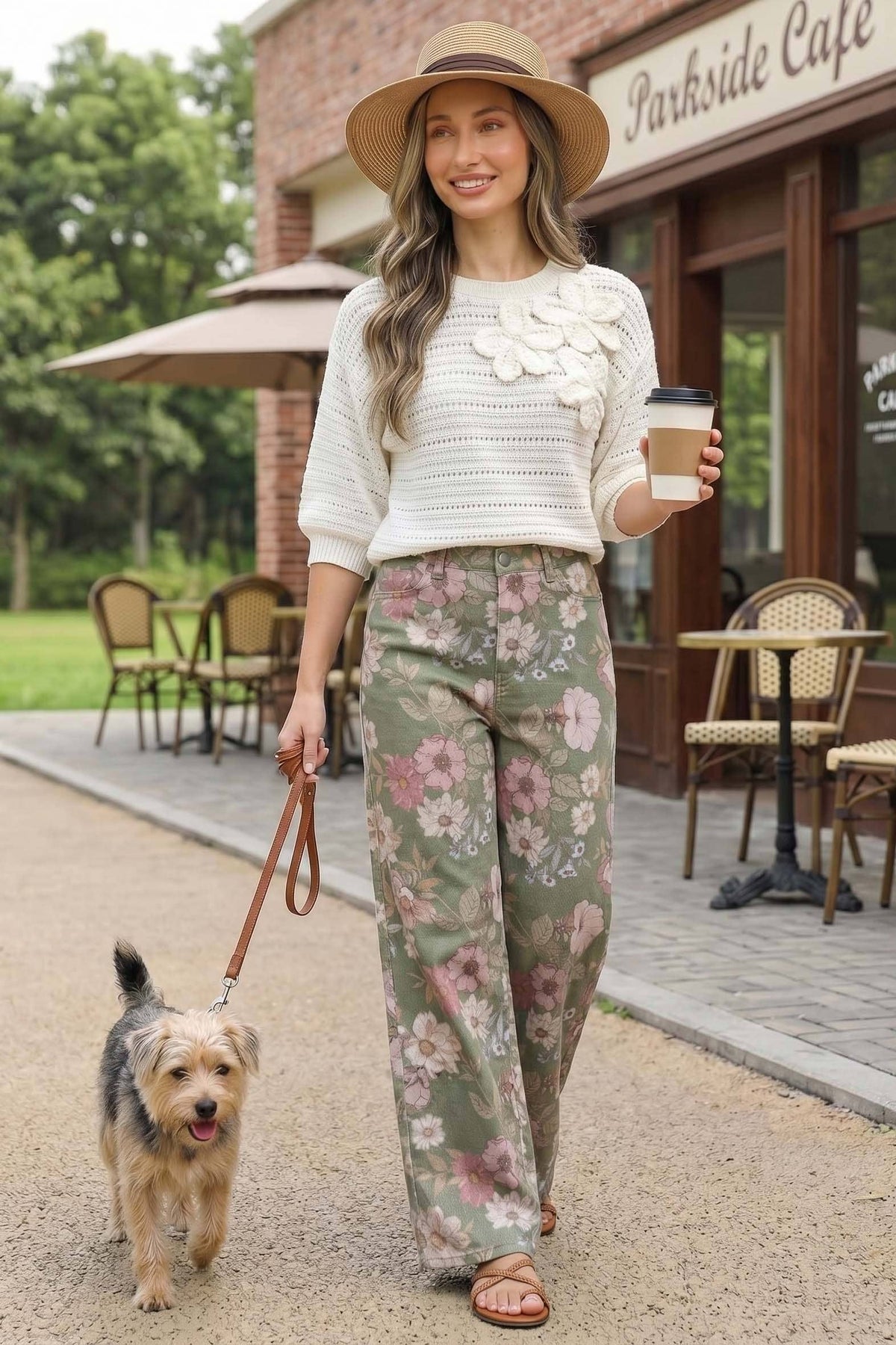 Floral Straight Leg Jeans