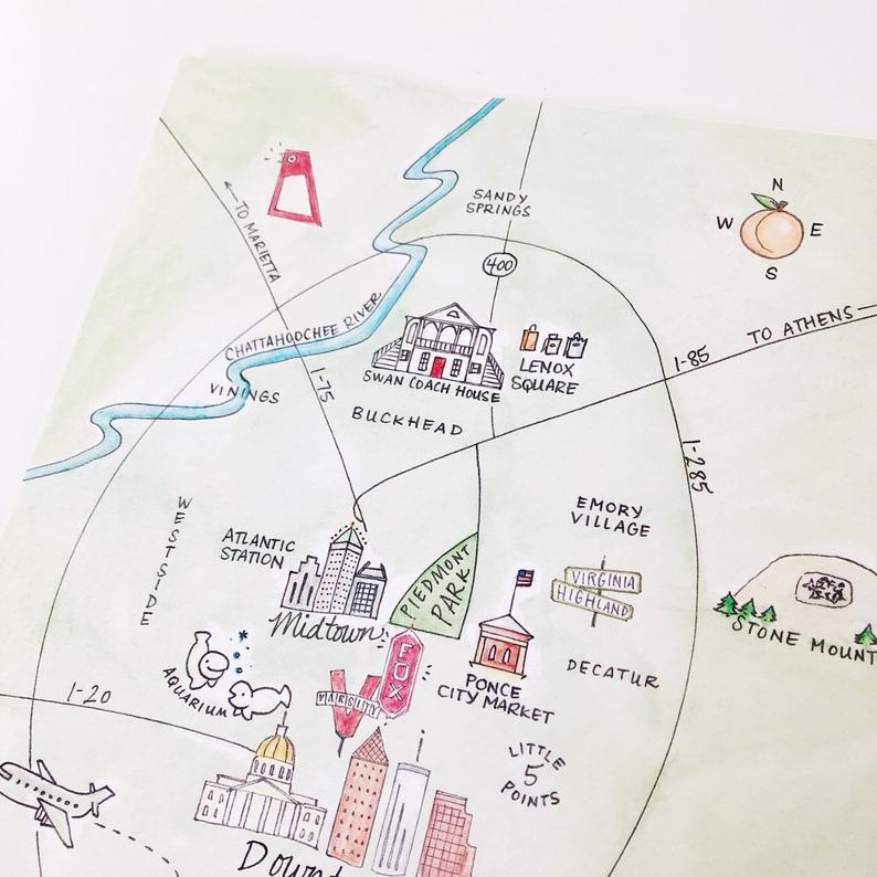 Atlanta Map Greeting Card