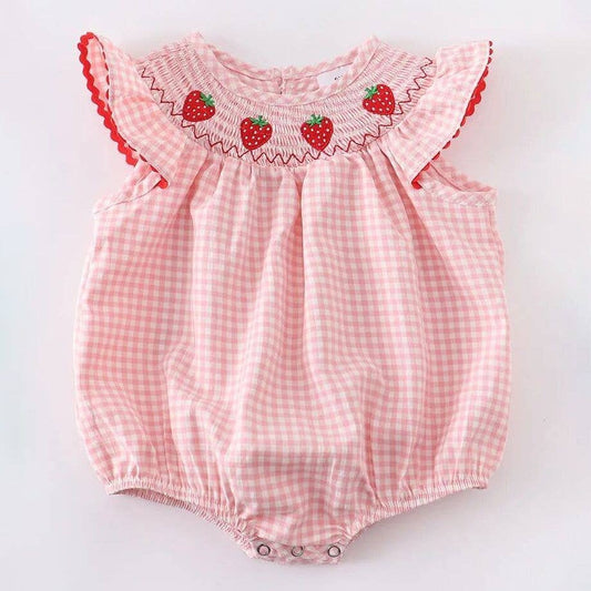 Strawberry Smocked Bubble
