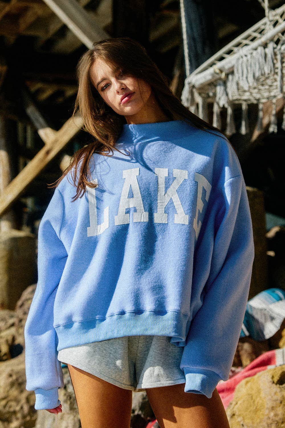 BEACH/LAKE Rvrsble Mockneck